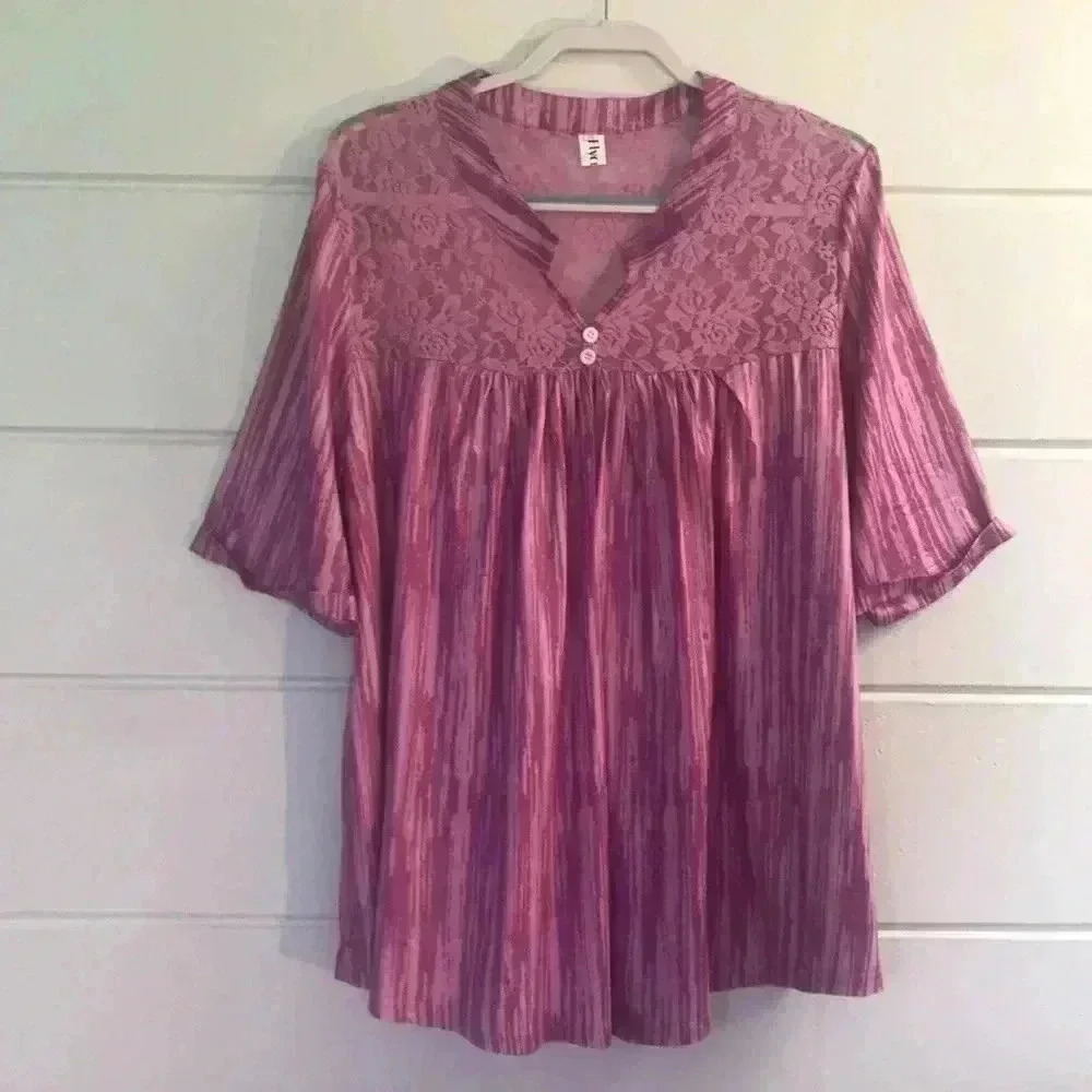 FLYCURVY Womens blouse size 3X shirt sleeves